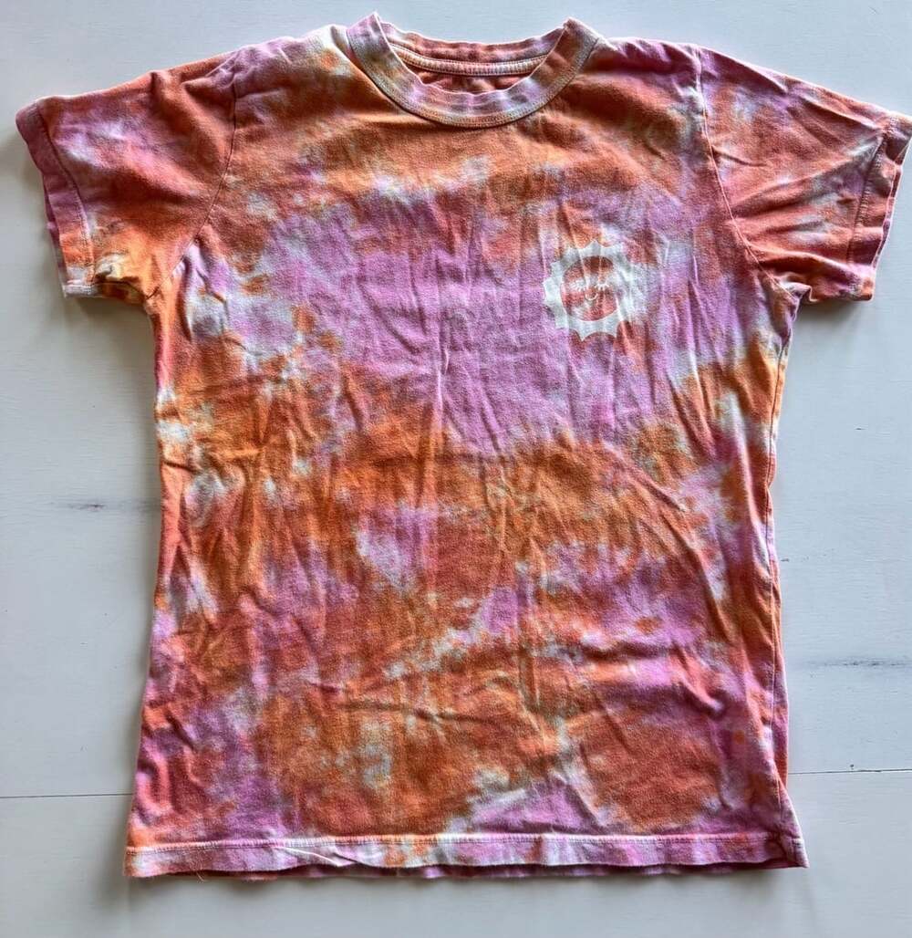 Big Bud Press T-Shirt XXS Orange Pink Tie Dye Sun Logo Graphic